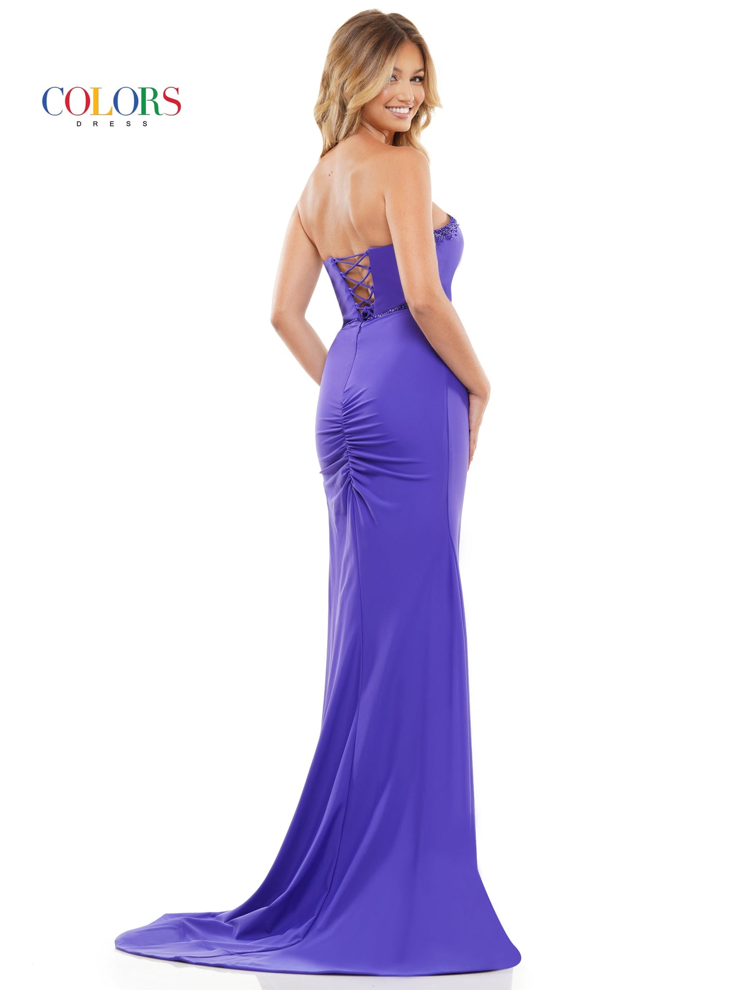 Colors 3167 Formal Strapless Fitted Prom Long Dress