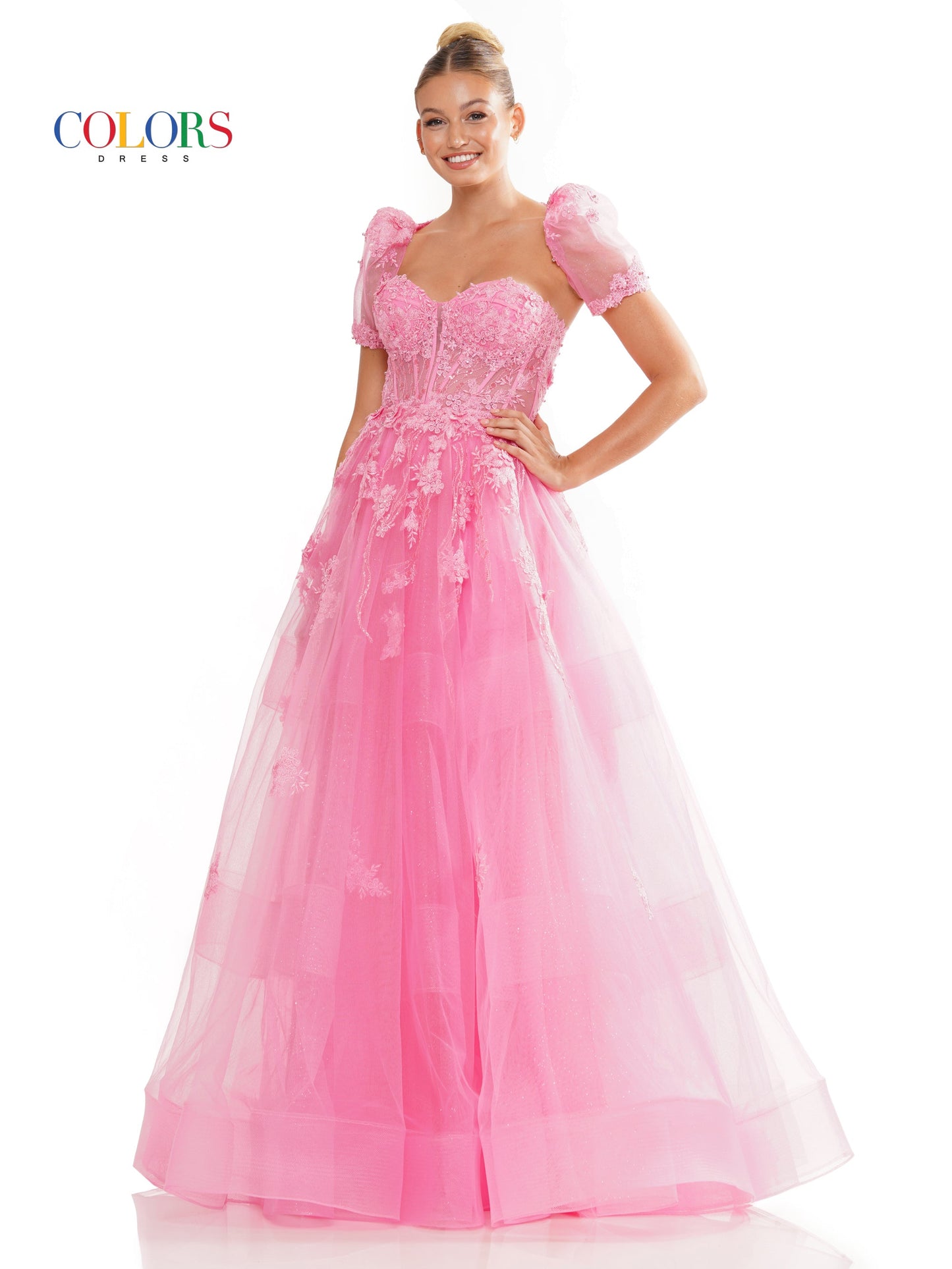 Colors 3179 Prom Long Strapless Sweetheart Bolero Ball Gown