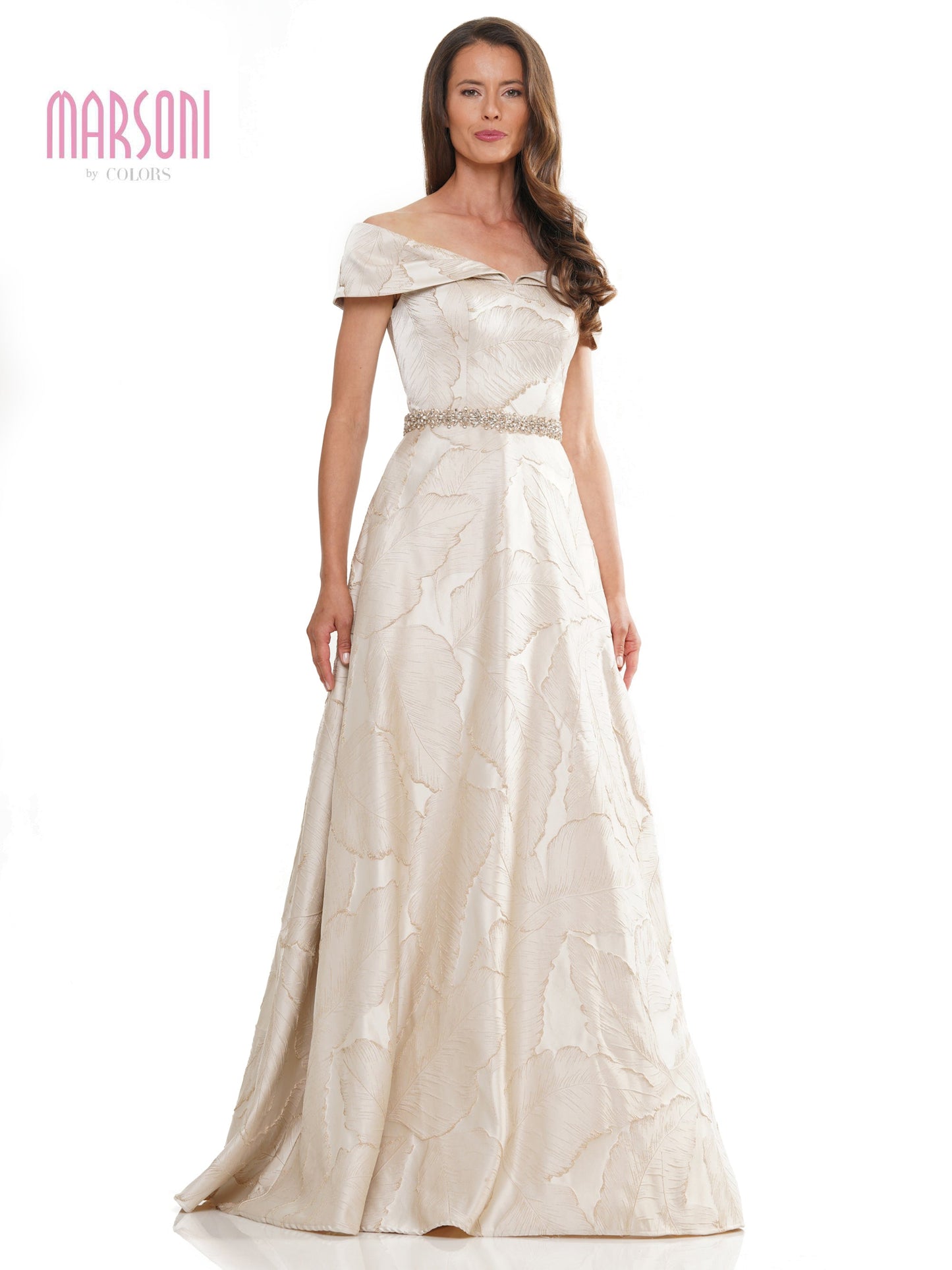 Marsoni MV1265 Mother of the Bride V Neck Cap Sleeve A Line Dress