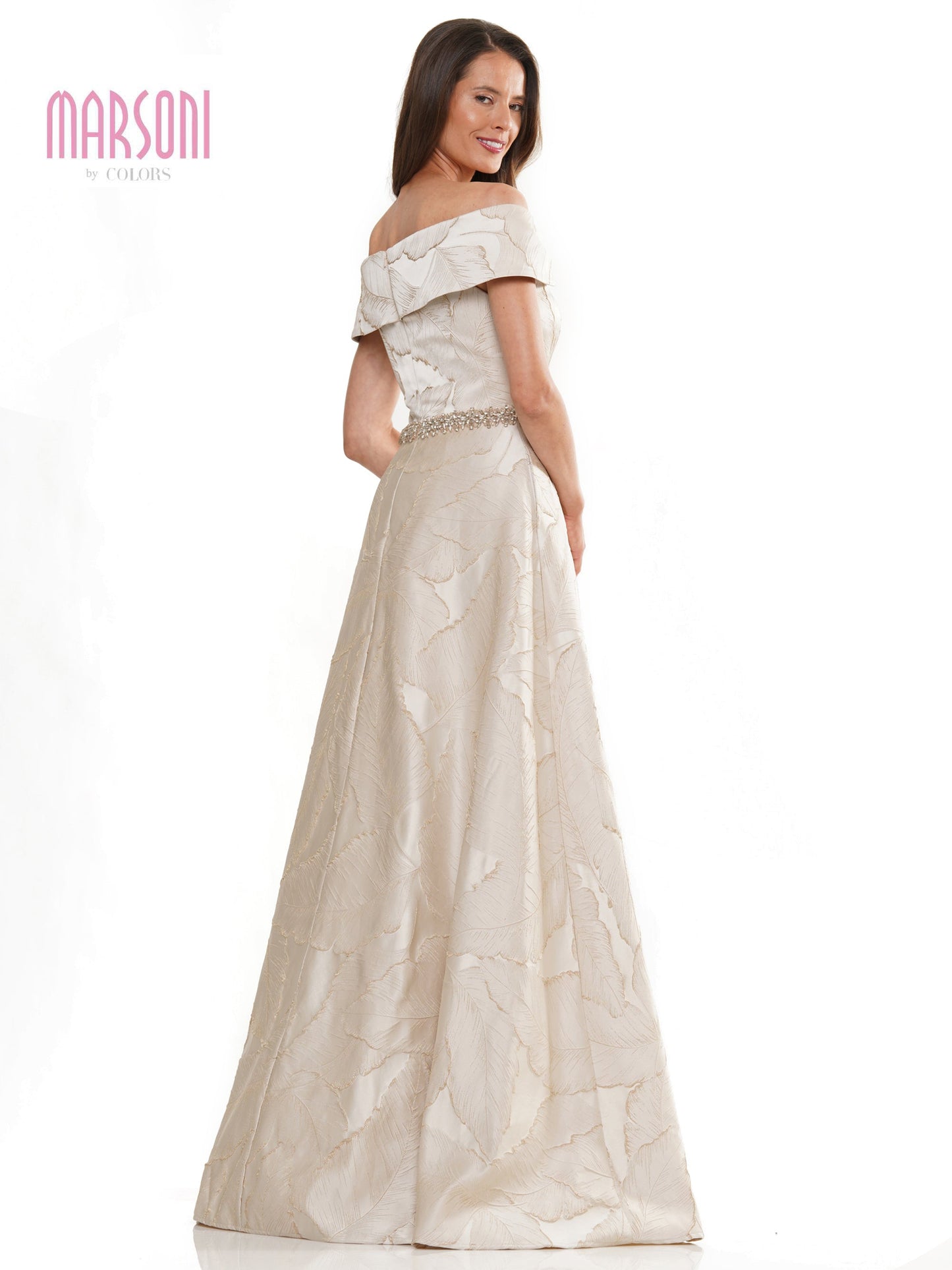 Marsoni MV1265 Mother of the Bride V Neck Cap Sleeve A Line Dress